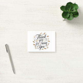 Thank You for Being You | Floral Wreath Notebook Post-it Notes