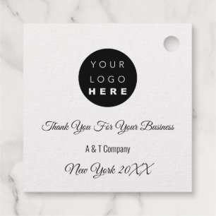 Thank You For Business Gold Logo Barcode QR CODE Favour Tags