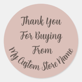 Thank You For Buying Custom Business Long Name Classic Round Sticker