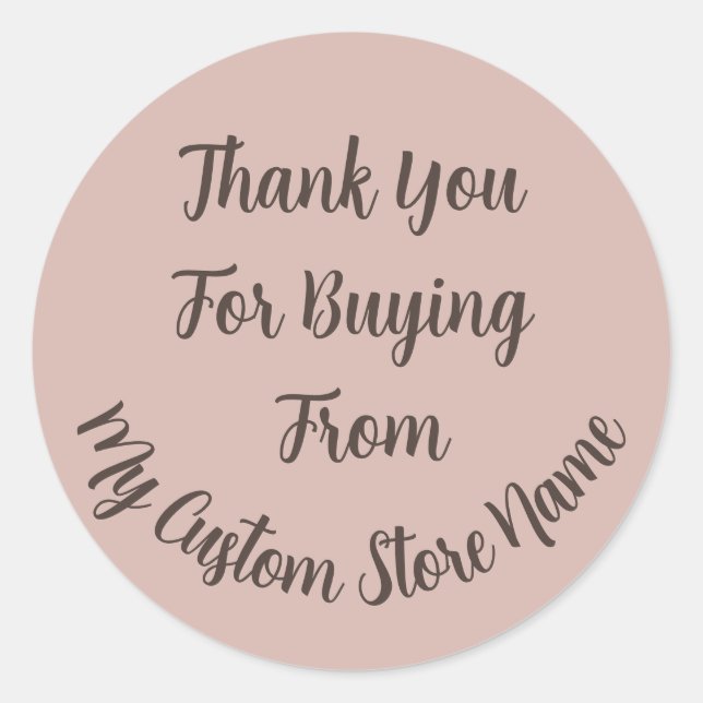Thank You For Buying Custom Business Long Name Classic Round Sticker (Front)