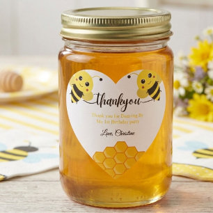 Thank you for Buzz -ing by my first bee day Heart Sticker