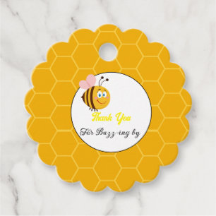 Thank you for buzzing by, bee themes party favour tags