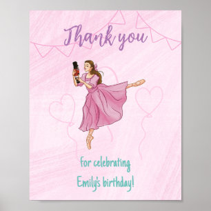 Thank You For Celebrating - Ballerina Birthday Poster