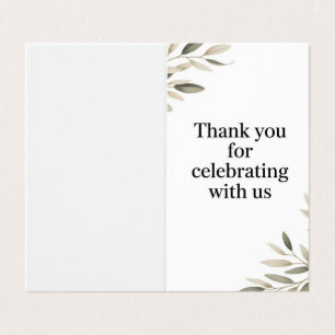 Thank You for Celebrating – Elegant Wedding Card