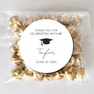 Thank You For Celebrating Graduation Party Favour Classic Round Sticker