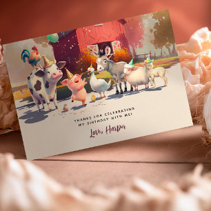 Thank You for Celebrating our Farm Animals Party I Invitation