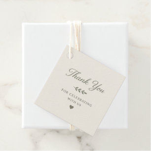 Thank you for celebrating with us favour tags