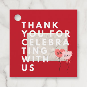 'Thank You For Celebrating With Us' Red Favour Gif Tags