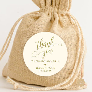 Thank you for celebrating with us, Wedding Classic Round Sticker