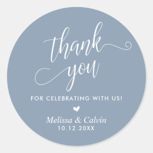 Thank you for celebrating with us, Wedding Classic Round Sticker