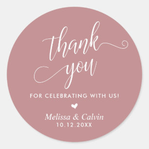 Thank you for celebrating with us, Wedding Classic Round Sticker
