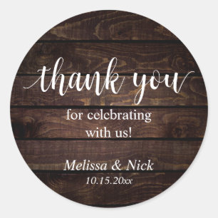 Thank you for celebrating with us Wedding Sticker