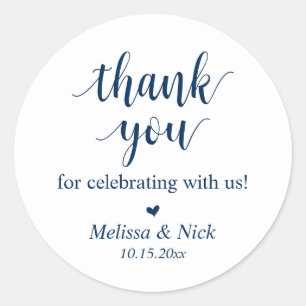 Thank you for celebrating with us Wedding Sticker