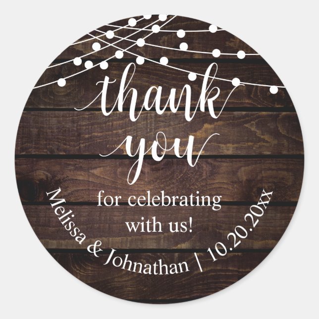 Thank you for celebrating with us Wedding Sticker (Front)