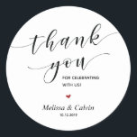 Thank you for celebrating with us Wedding Sticker<br><div class="desc">Thank you for celebrating with us Wedding Sticker</div>