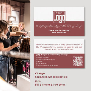 Thank you for Choosing our Hair Salon Business Card