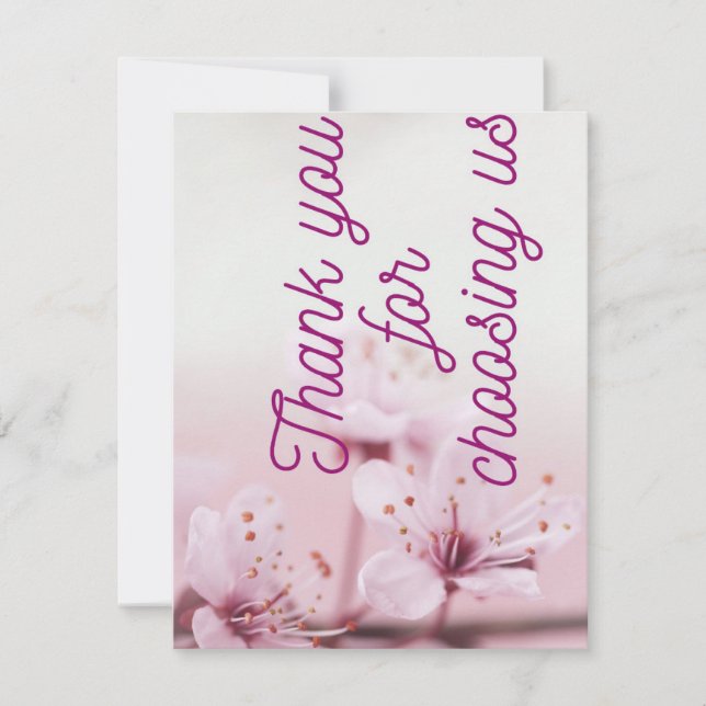Thank you for choosing us after shopping cards (Front)