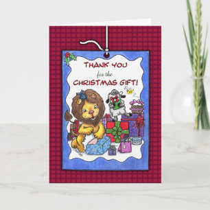 Thank You for Christmas Gift-Lion and Lamb Card