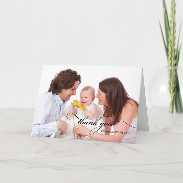 Thank You For Christmas Gift Photo Card (Front)