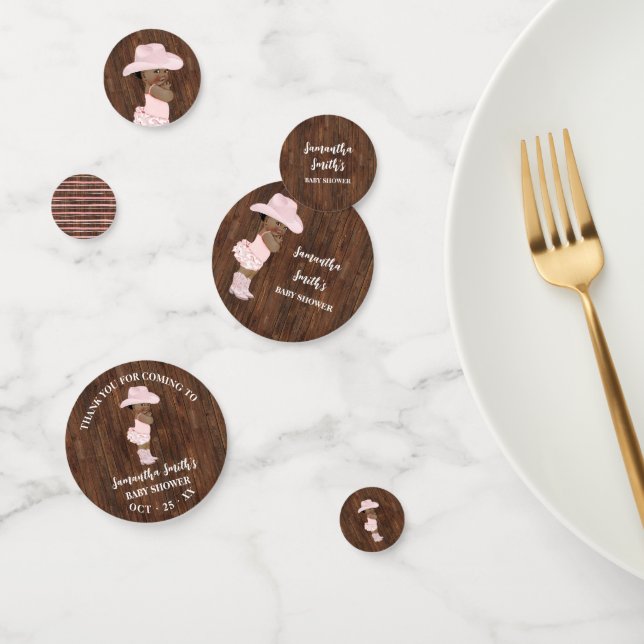 Thank You for Coming AA Cowgirl Pink Baby Shower Confetti (Group)
