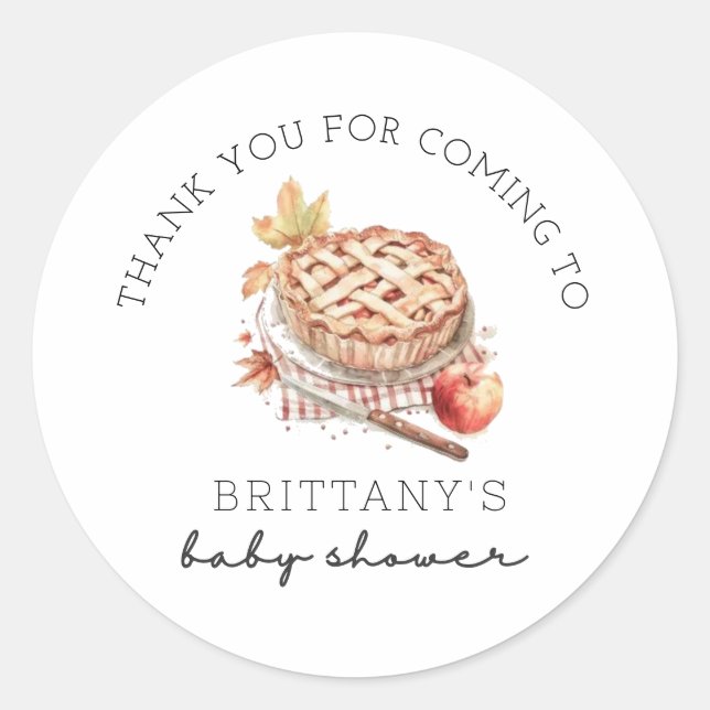 Thank You For Coming Autumn Baby Shower  Classic Round Sticker (Front)