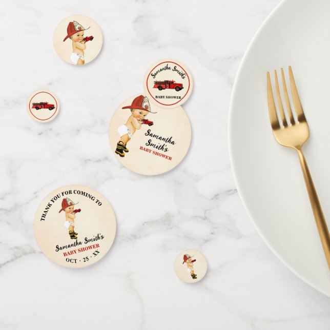 Thank You for Coming Baby Firefighter Baby Shower Confetti (Group)