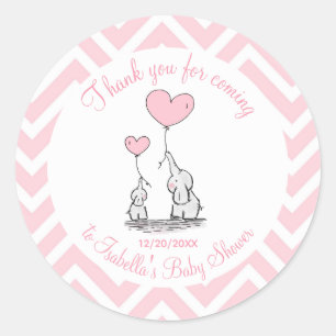 Thank You for Coming Baby Girl Shower Classic Round Sticker