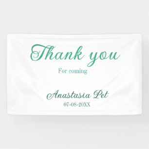 Thank you for coming birthday party add name date banner