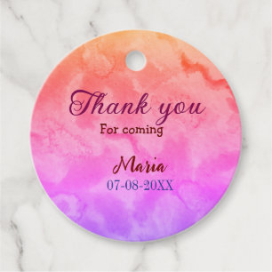 Thank you for coming birthday party add name date favour tags