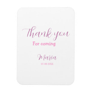 Thank you for coming birthday party add name date magnet