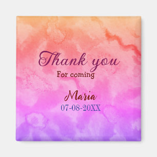 Thank you for coming birthday party add name date magnet