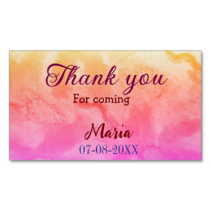 Thank you for coming birthday party add name date Magnetic business card