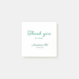 Thank you for coming birthday party add name date post-it notes