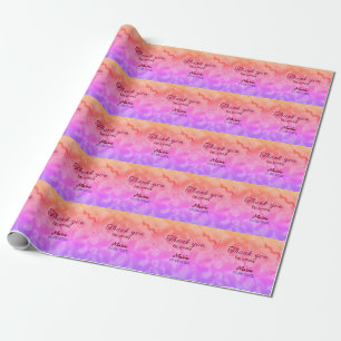 Thank you for coming birthday party add name date wrapping paper