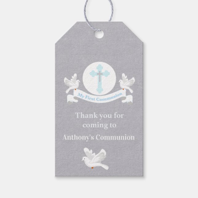 Thank You For Coming Boys Communion Tag (Front)