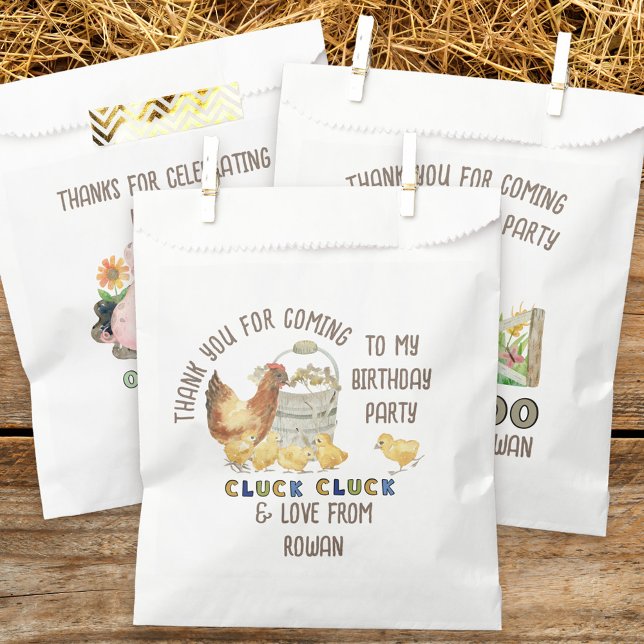 Thank You for Coming Chicken Farm Birthday Favour Bag (Farm theme birthday party favor bags inspired by old macdonald nursery rhyme)