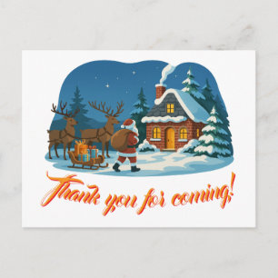 Thank you for coming Christmas Postcard