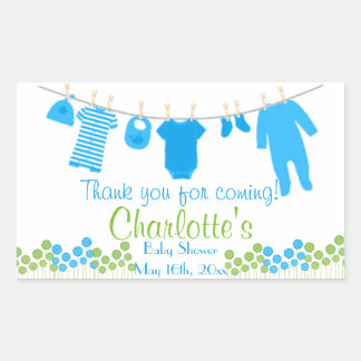 Thank You For Coming! Clothesline Baby Shower Rectangular Sticker