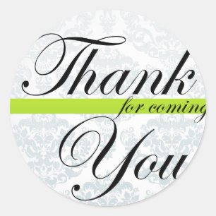 Thank You for coming- Fresh Lime Classic Round Sticker