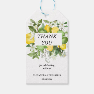 Thank you for coming lemony wedding favour tag