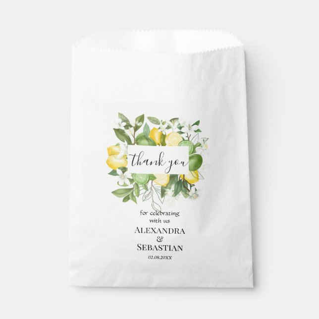 Thank you for Coming Lemony Wedding Sweet Favour Bag (Front)