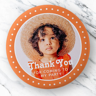 Thank You For Coming Modern Dots Custom Photo 6 Cm Round Badge