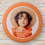 Thank You For Coming Modern Preppy Custom Photo 6 Cm Round Badge<br><div class="desc">This simple and modern design is composed of serif typography and add a custom photo."Thank You For Coming To My Party" on top of your custom photo. Perfect for birthday party favours or give-aways,  or gift bags,  anniversaries,  or any other party!</div>