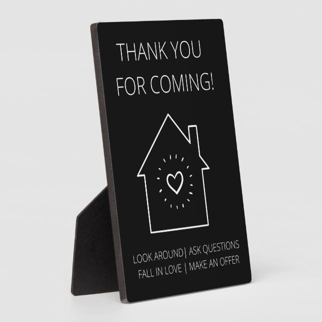 Thank You For Coming Open House Real Estate  Plaque (Side)
