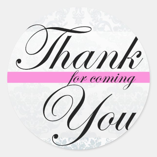 Thank you for coming Pink Sticker (Front)