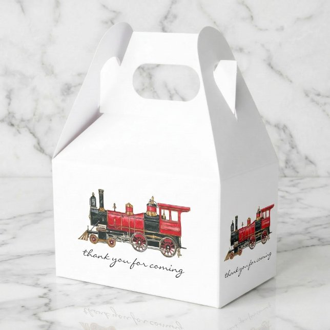 Thank You For Coming Red Train Favour Box (Thank You For Coming Red Train Favor Boxes)