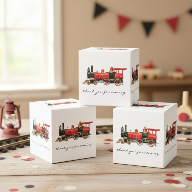 Thank You For Coming Red Train Favour Box (Thank You For Coming Red Train Favor Boxes)