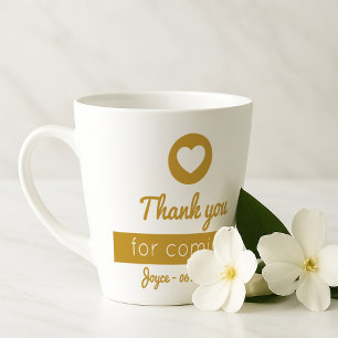 Thank You for Coming Special Ocassions Gold Heart  Latte Mug