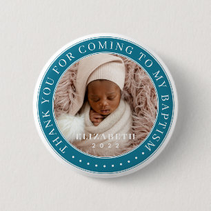 Thank You For Coming To My Baptism Modern Photo 6 Cm Round Badge