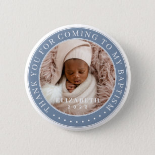 Thank You For Coming To My Baptism Modern Photo 6 Cm Round Badge